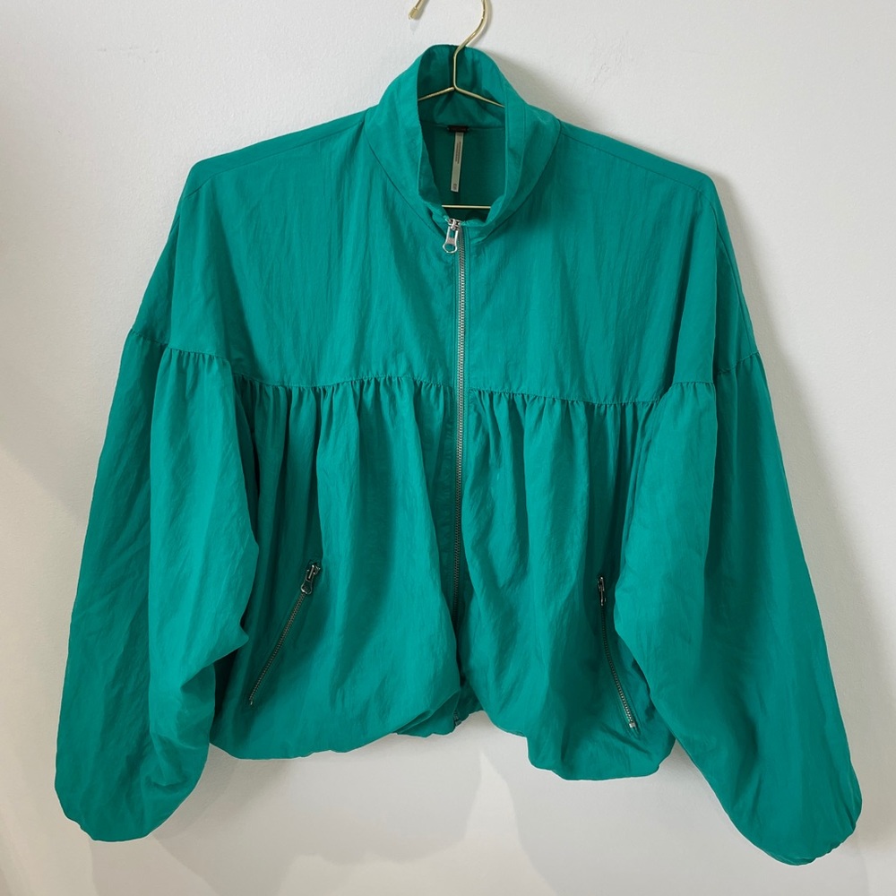 Free People green windbreaker